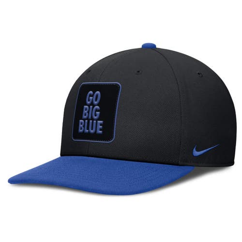 Nike Men's Black/royal Kentucky Wildcats 2025 Sideline Campus Pro Local Snapback Hat In Black