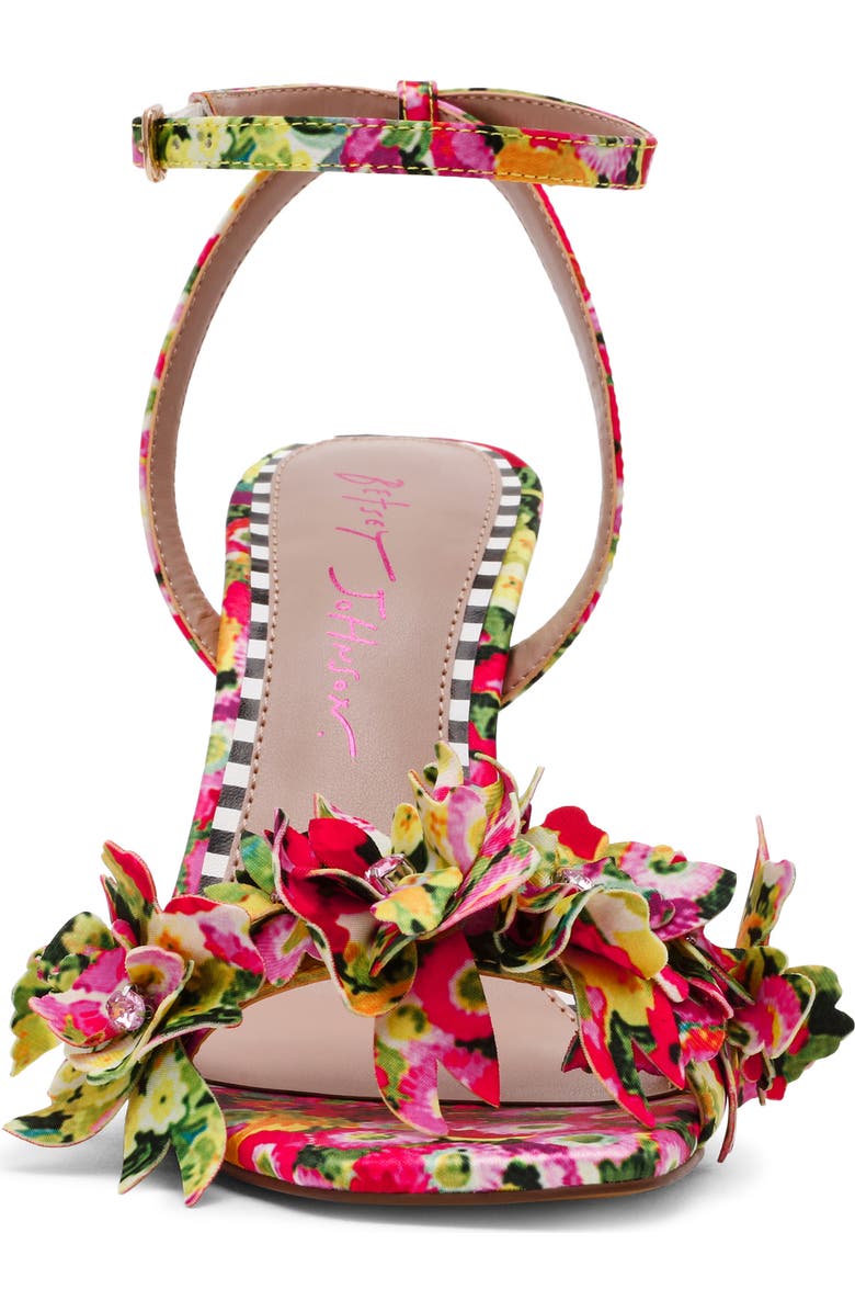 Betsey Johnson Hilley Ankle Strap Sandal, Alternate, color, Green Floral Multi