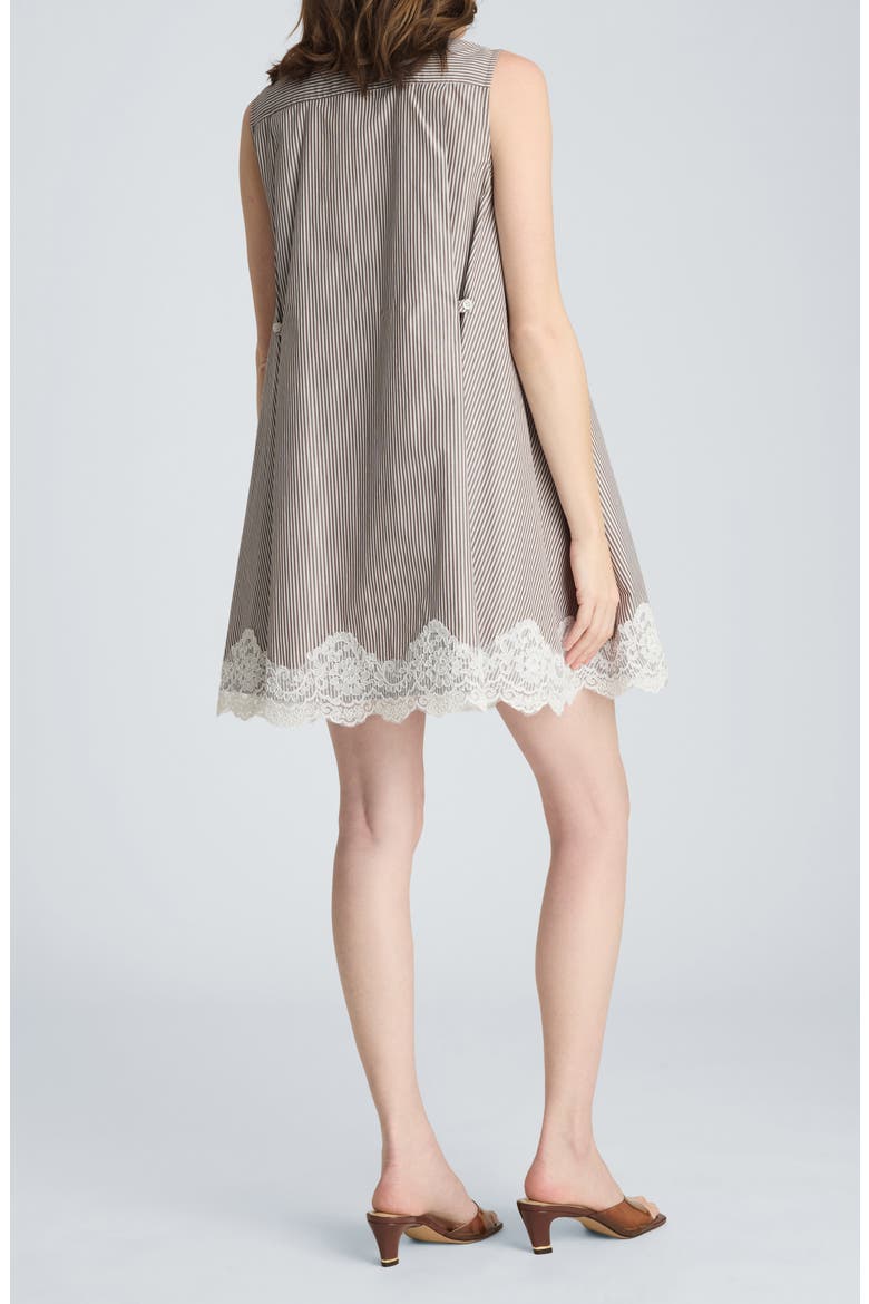 Lace Sleeveless Swing Shirtdres, Alternate, color, BRUNETTE/ PURE WHITE