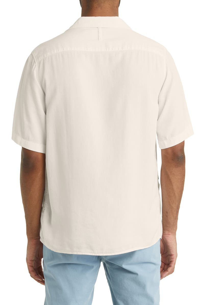 NN07 Julio 5029 Short Sleeve Lyocell & Linen Button-Up Camp Shirt, Alternate, color, White