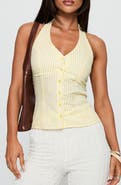 Princess Polly Old Friend Stripe Seersucker Halter Top