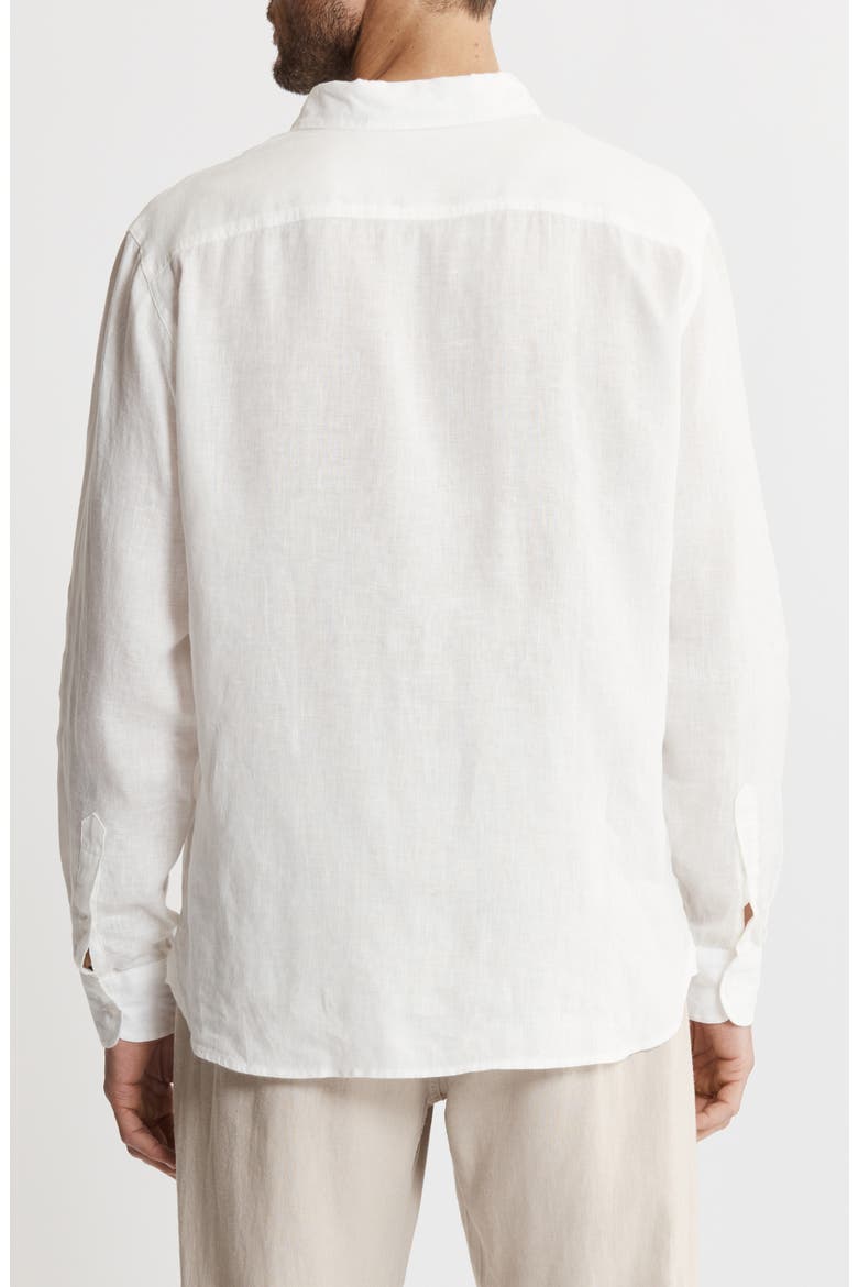 Solid Linen Long Sleeve Shirt, Alternate, color, WHITE