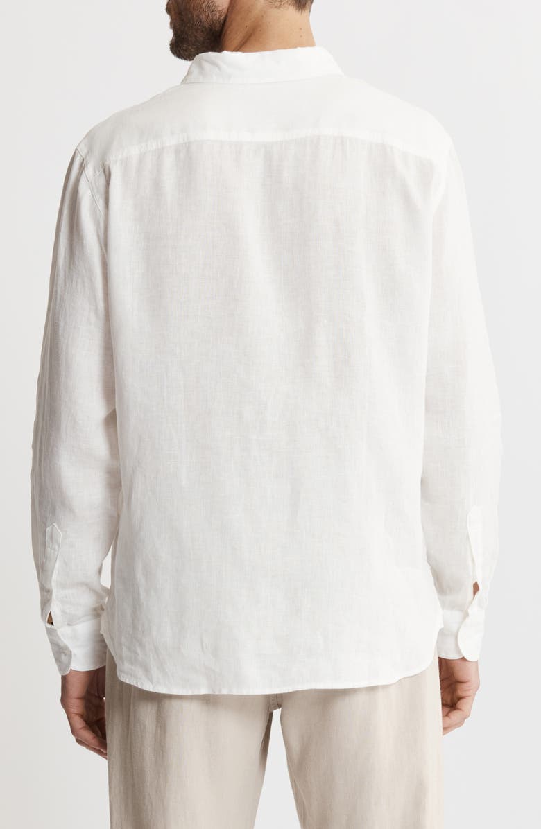 JACHS Solid Linen Long Sleeve Shirt, Alternate, color, White