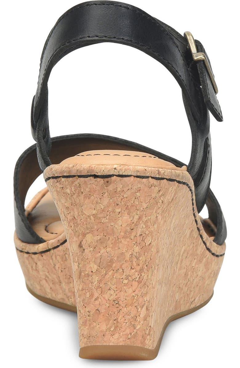 Børn Janine Wedge Sandal, Alternate, color, Black Leather