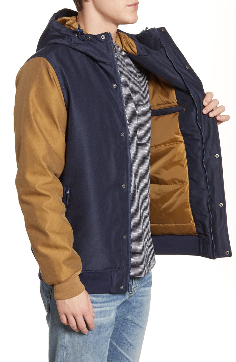 Vans Wells Water Repellent Varsity Jacket, Alternate, color, 