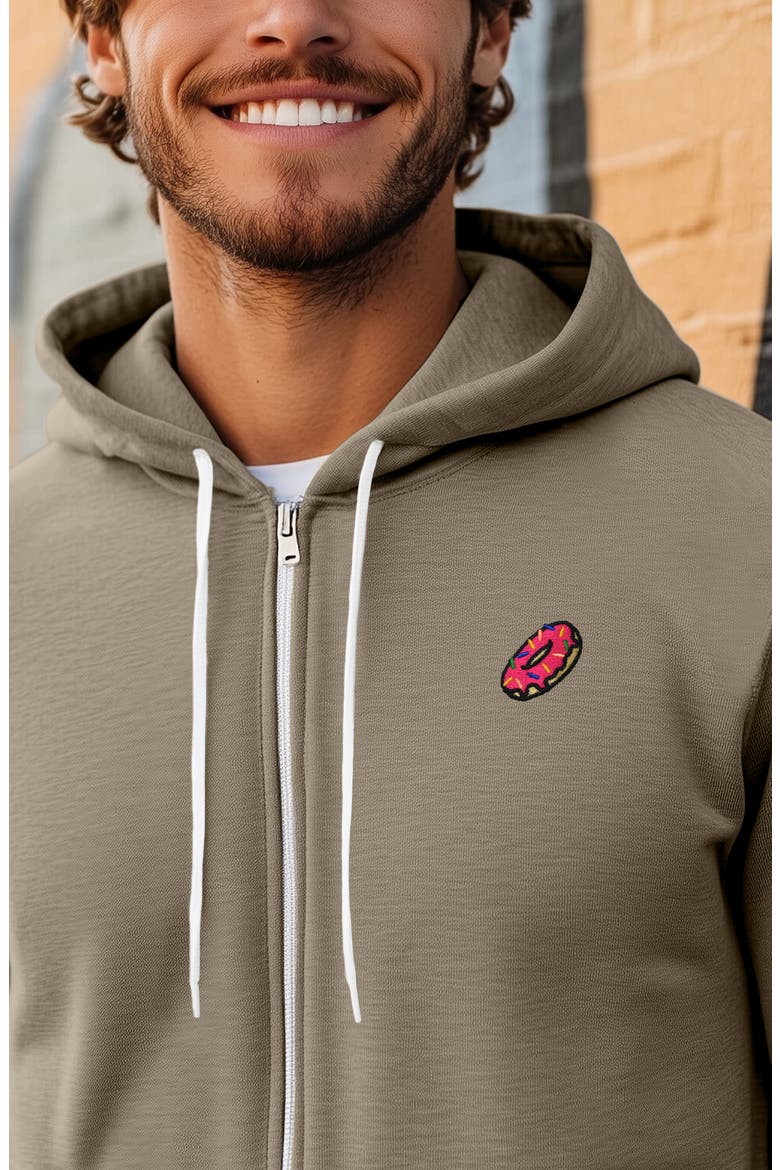 Donut Zip Hoodie, Alternate, color, Heather Stone