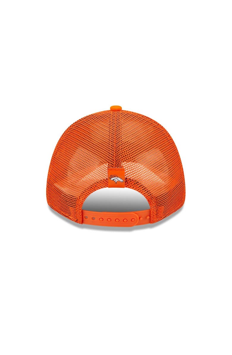 New Era Women's New Era   Orange Denver Broncos Team Trucker 9FORTY Snapback Hat, Alternate, color, 