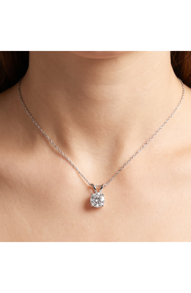 Bliss Diamond Certified 1.46Ct Solitaire Diamond Pendant Lab Grown 14k White Gold 18" Necklace, Alternate, color, 14K White Gold