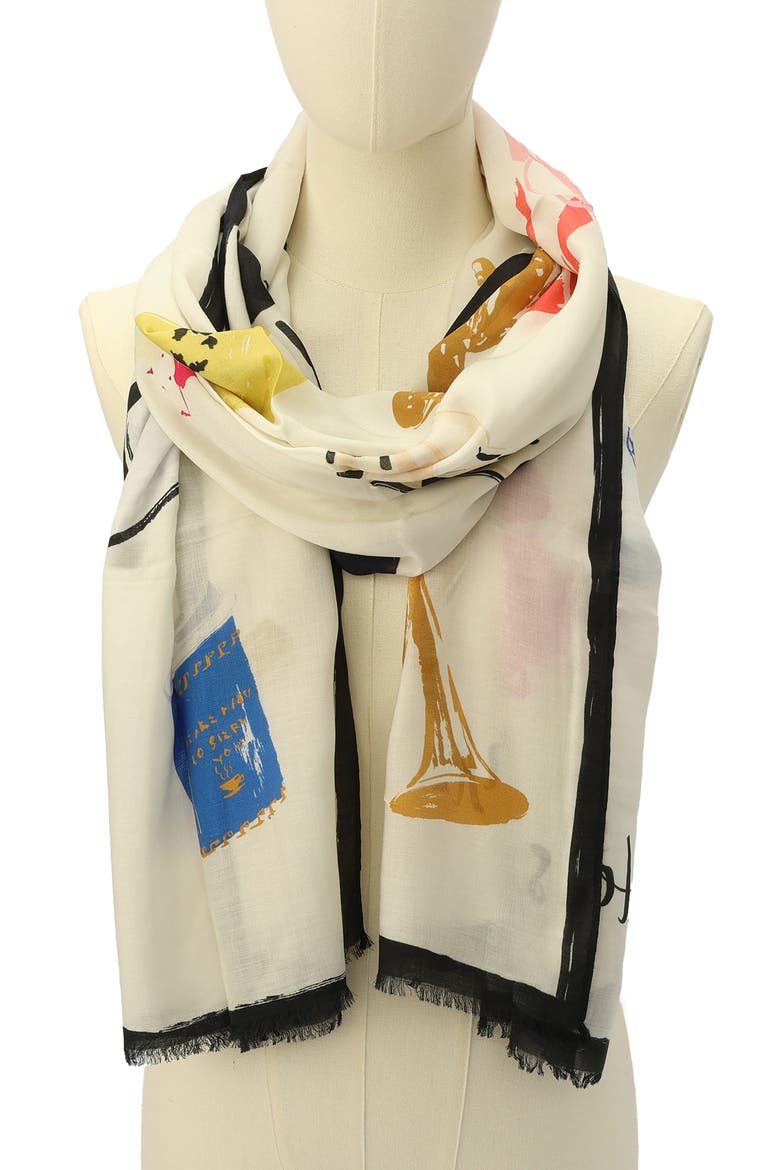 things we love oblong scarf, Alternate, color, CREAM