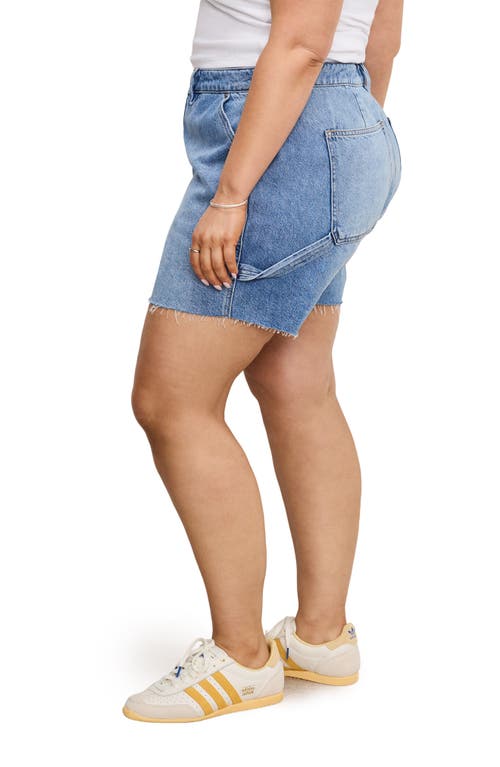 GOOD AMERICAN GOOD AMERICAN CUTOFF CARPENTER DENIM SHORTS