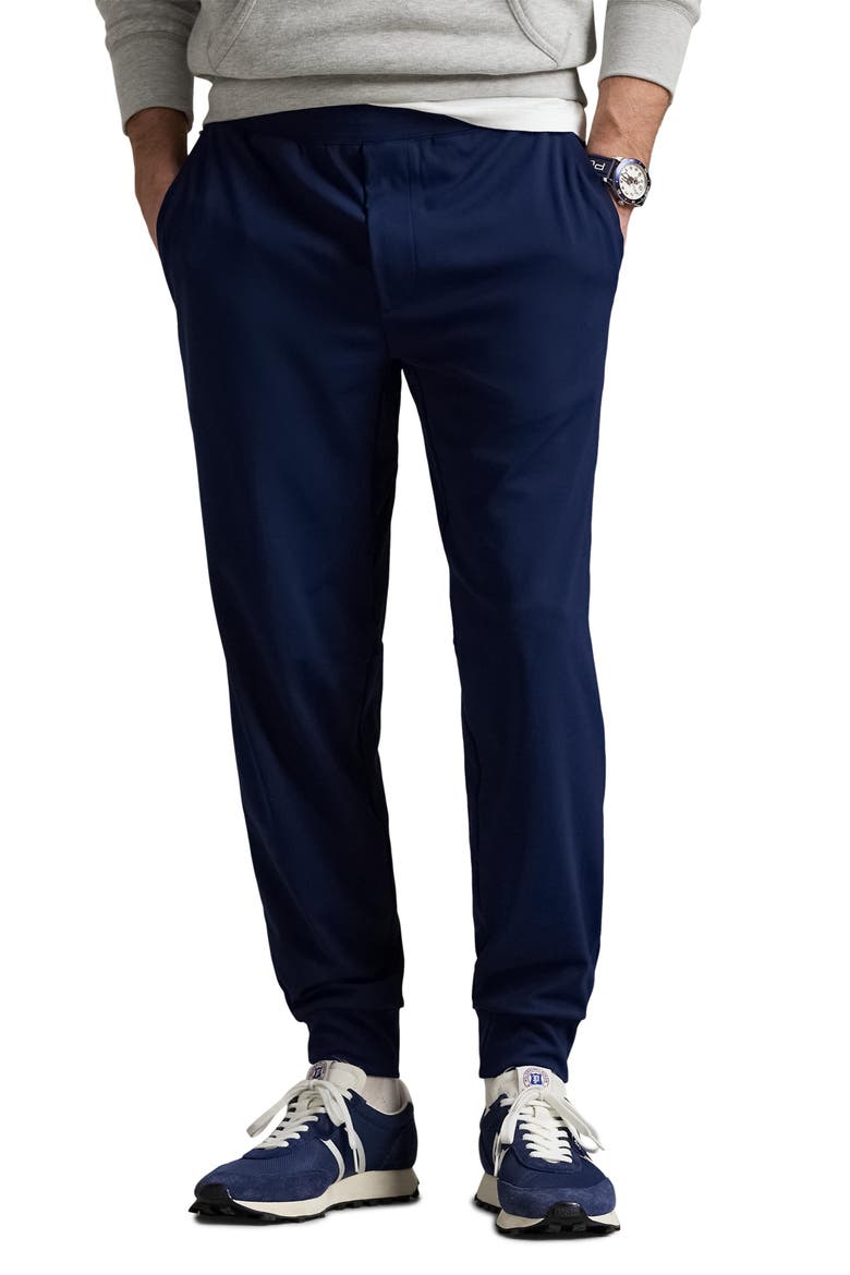 Wrap Tech Jersey Athletic Joggers, Main, color, REFINED NAVY