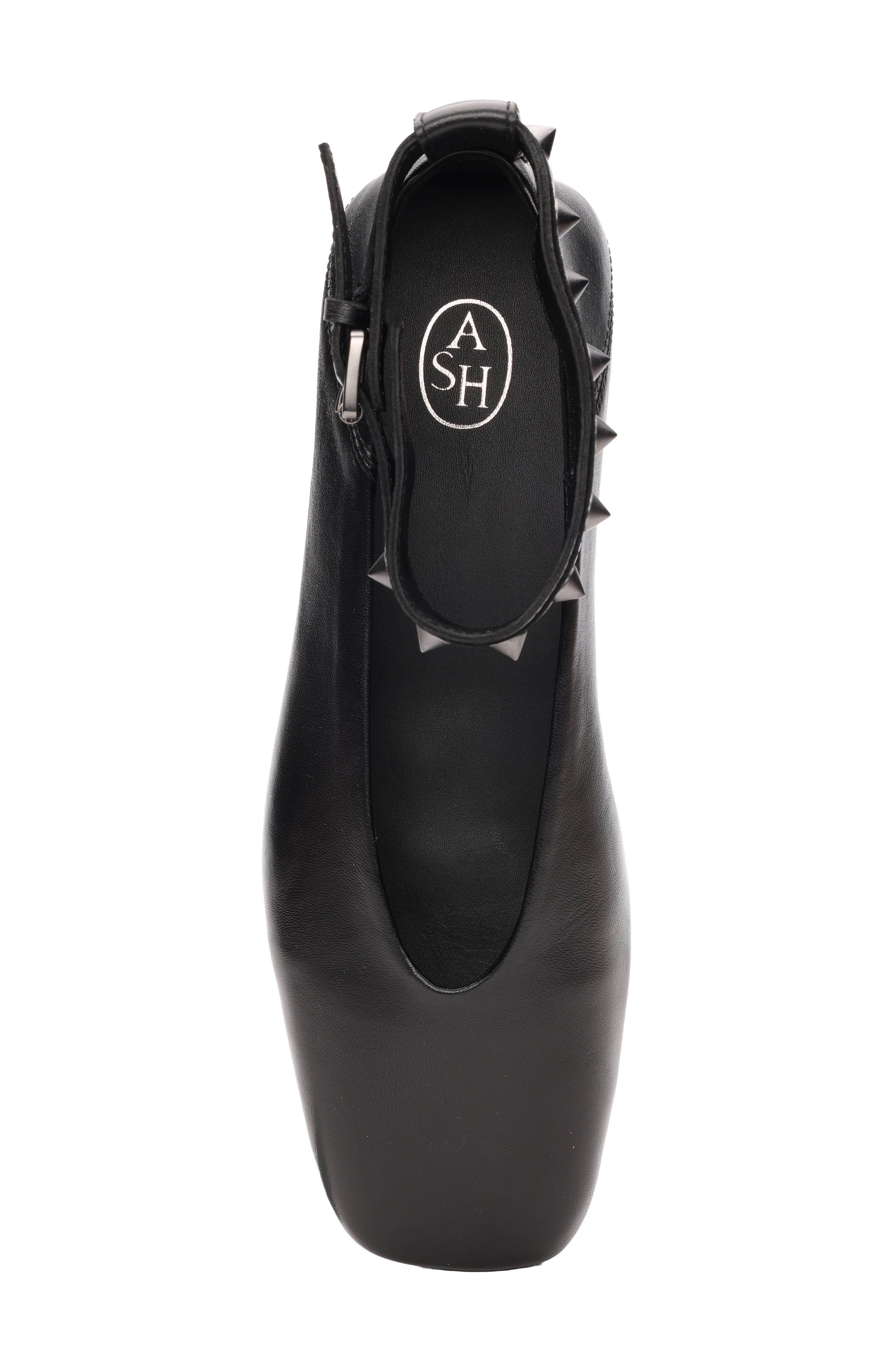 Ash Best Studded Ankle Strap Flat, Alternate, color, Black