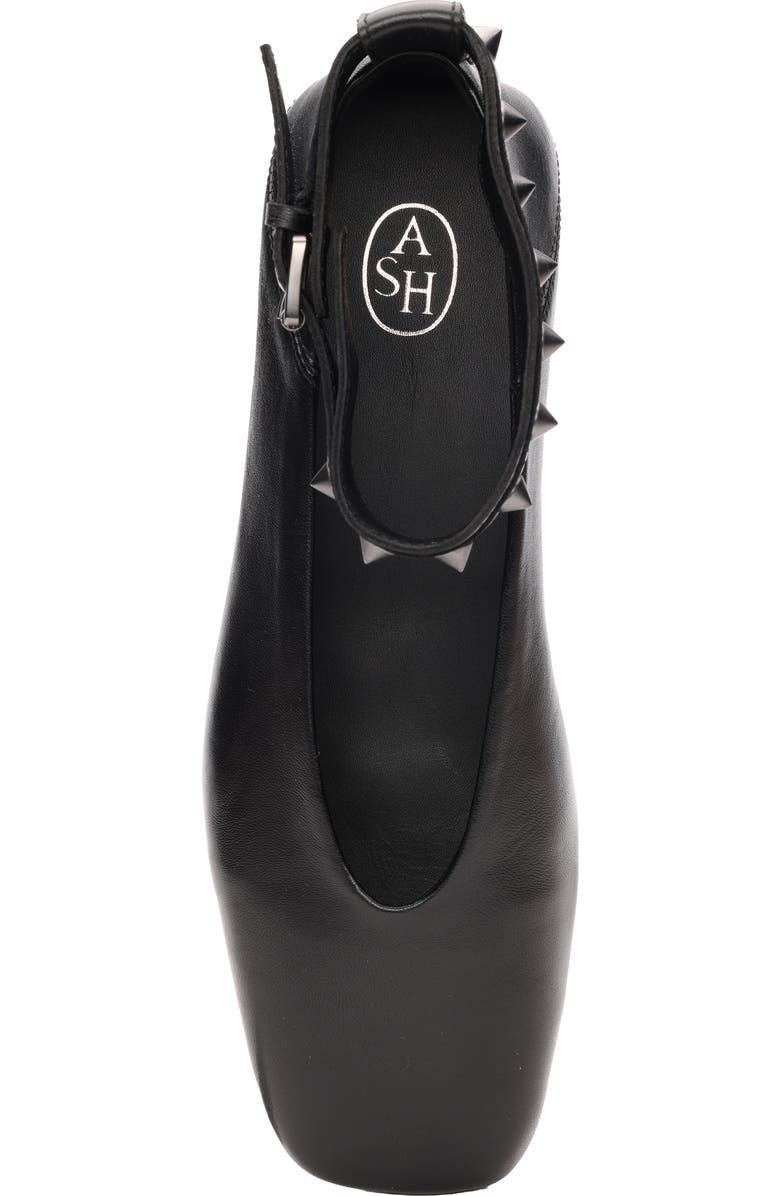 Ash Best Studded Ankle Strap Flat, Alternate, color, Black