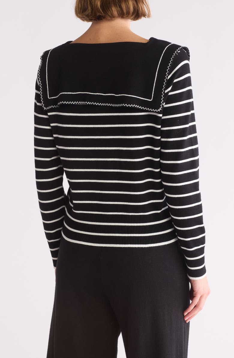 Adrianna Papell Stripe Bow Cardigan, Alternate, color, 