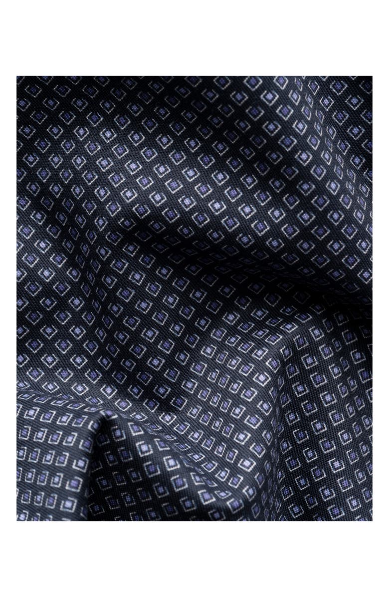 Eton Contemporary Fit Geometric Print Organic Cotton Dress Shirt, Alternate, color, Navy