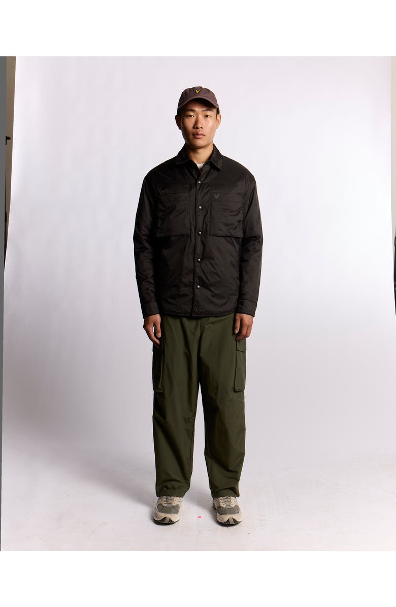 Lyle & Scott Long Sleeve Collared Insulated Overshirt, Alternate, color, Jet Black