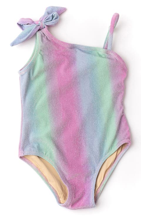 Kids' Shimmer Bunny Tie Shoulder One-Piece Swimsuit (Toddler, Little Kid & Big Kid)