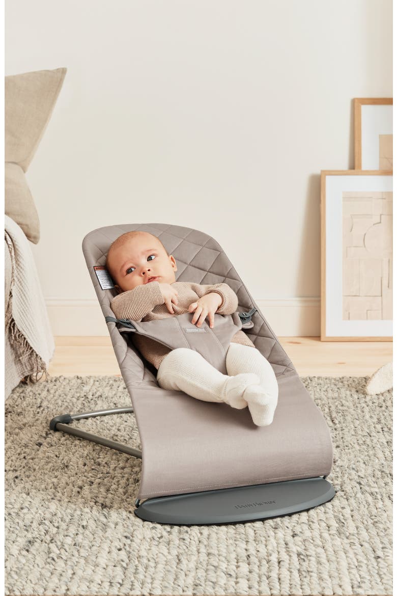 Bouncer Bliss Convertible Quilted Baby Bouncer, Alternate, color, SAND GREY