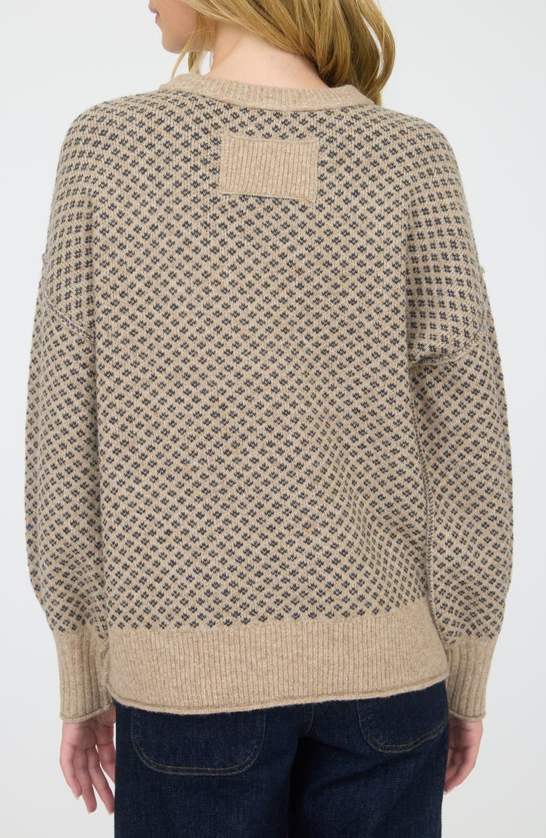 Blu Pepper Mini Jacquard Crewneck Sweater, Alternate, color, Khaki
