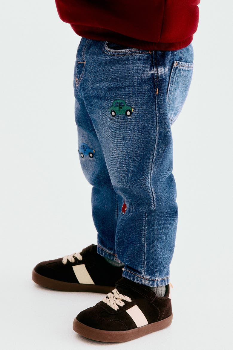 Embroidery-motif Jeans, Alternate, color, Denim blue/cars