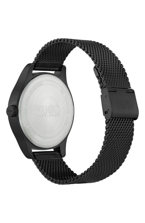 Hugo Boss Hugo Mesh Strap Bracelet, 42mm In Black