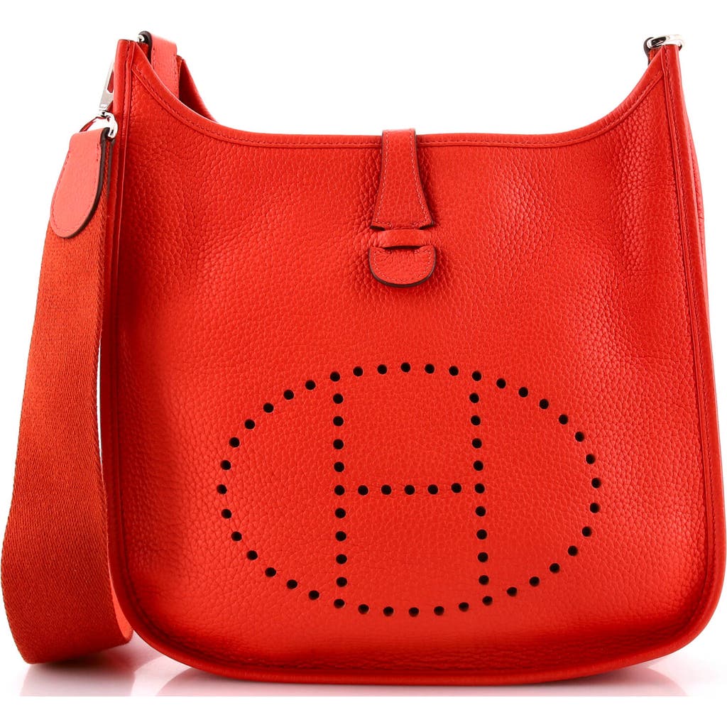 Pre-owned Hermes Hermes Evelyne Bag Gen Iii Clemence Pm In Red