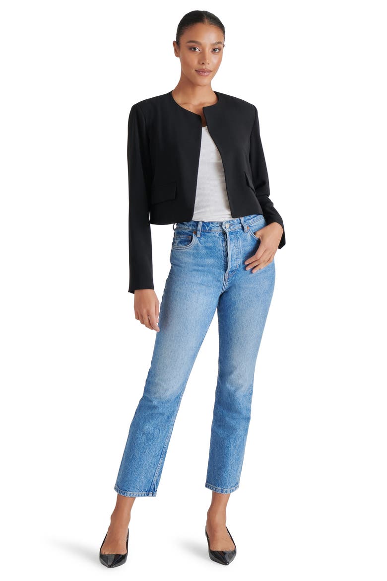 Serene Crop Blazer, Alternate, color, BLACK
