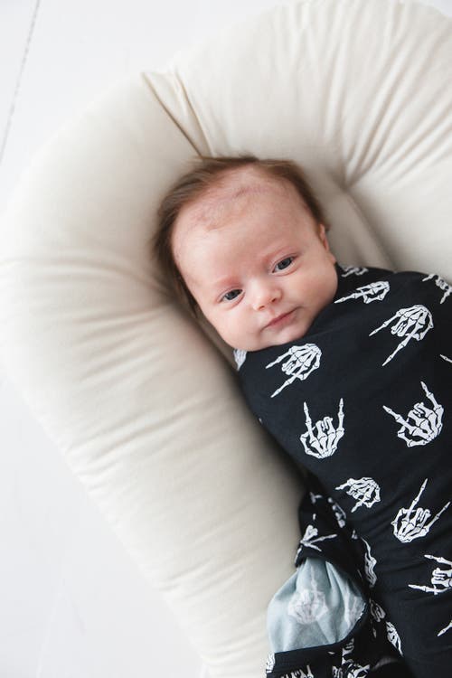 Charlie Lou Baby ® Rock N' Skull Stretchy Swaddle In Black