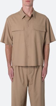 mnml Oversize Crop Short Sleeve Button-Up Shirt