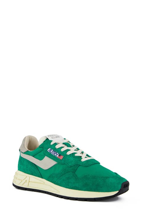 スニーカー AUTRY Woman Sneakers Green AULWMA05 Autry Medalist Low Sneakers In White And Green Leather