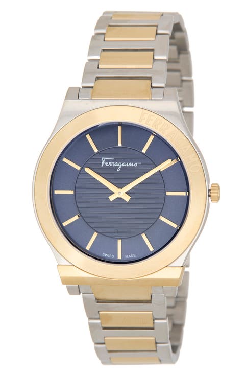 Gancini Two-Tone Bracelet Watch, 38mm