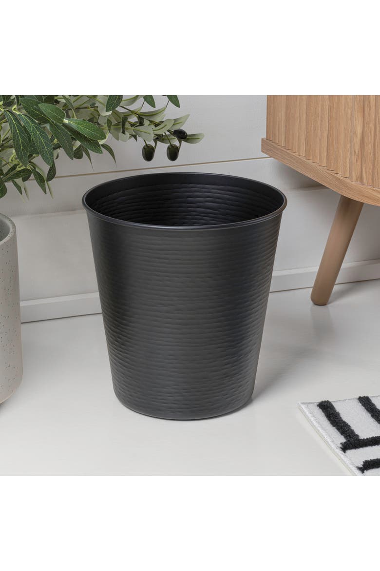 Remi Modern Classic Textured Steel 2 Gal Waste Bin, Alternate, color, Matte Black
