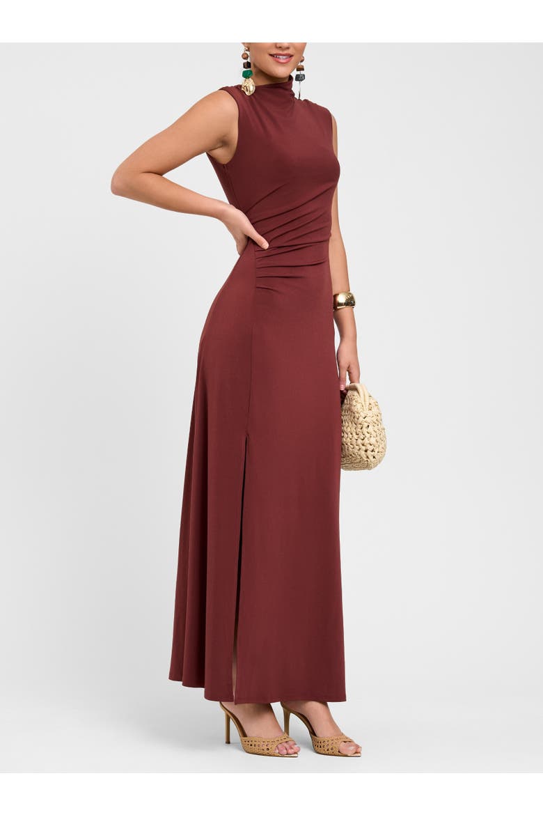 Ramy Mock Neck Maxi Dress, Alternate, color, Andorra Red