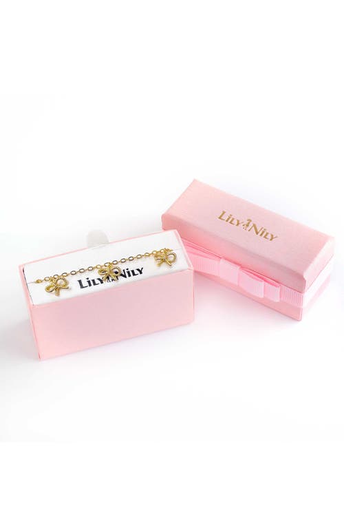 Lily Nily Kids' Bow Twist Charm Bracelet In Gold
