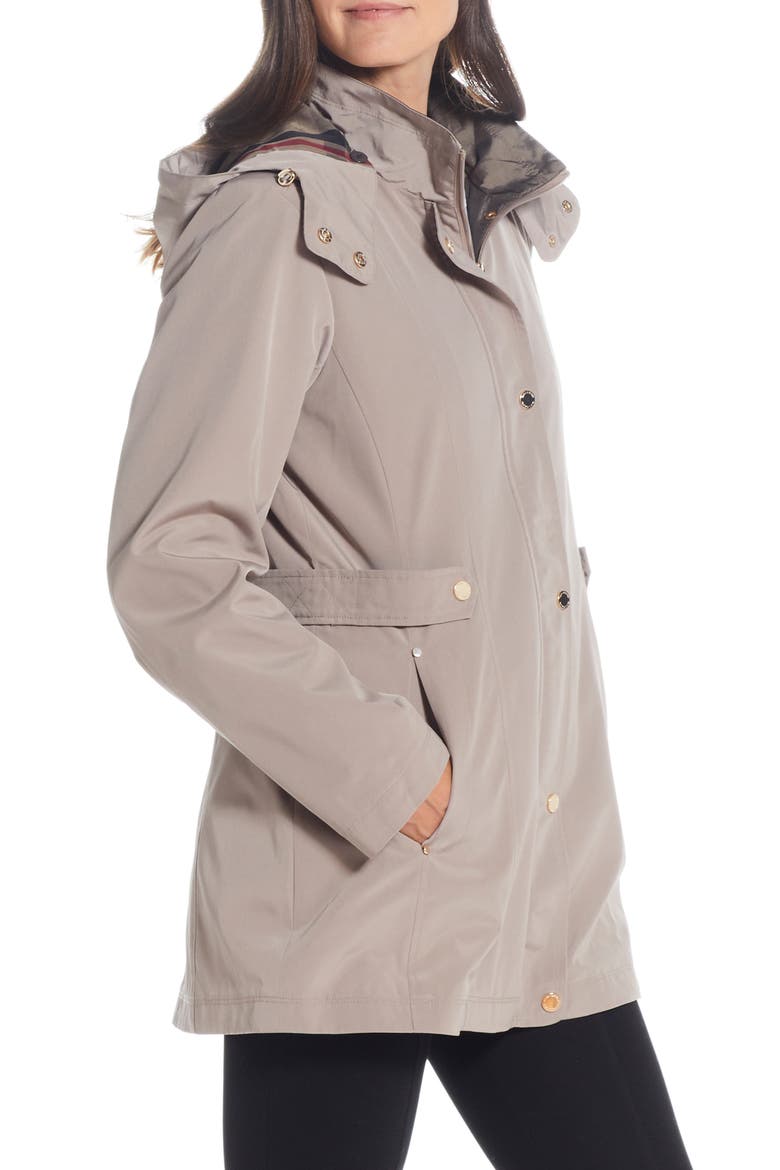 Water Resistant Zip Front Rain Jacket, Alternate, color, TAUPE