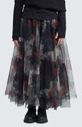 LUUKAA Brynwyn Printed Tulle Skirt