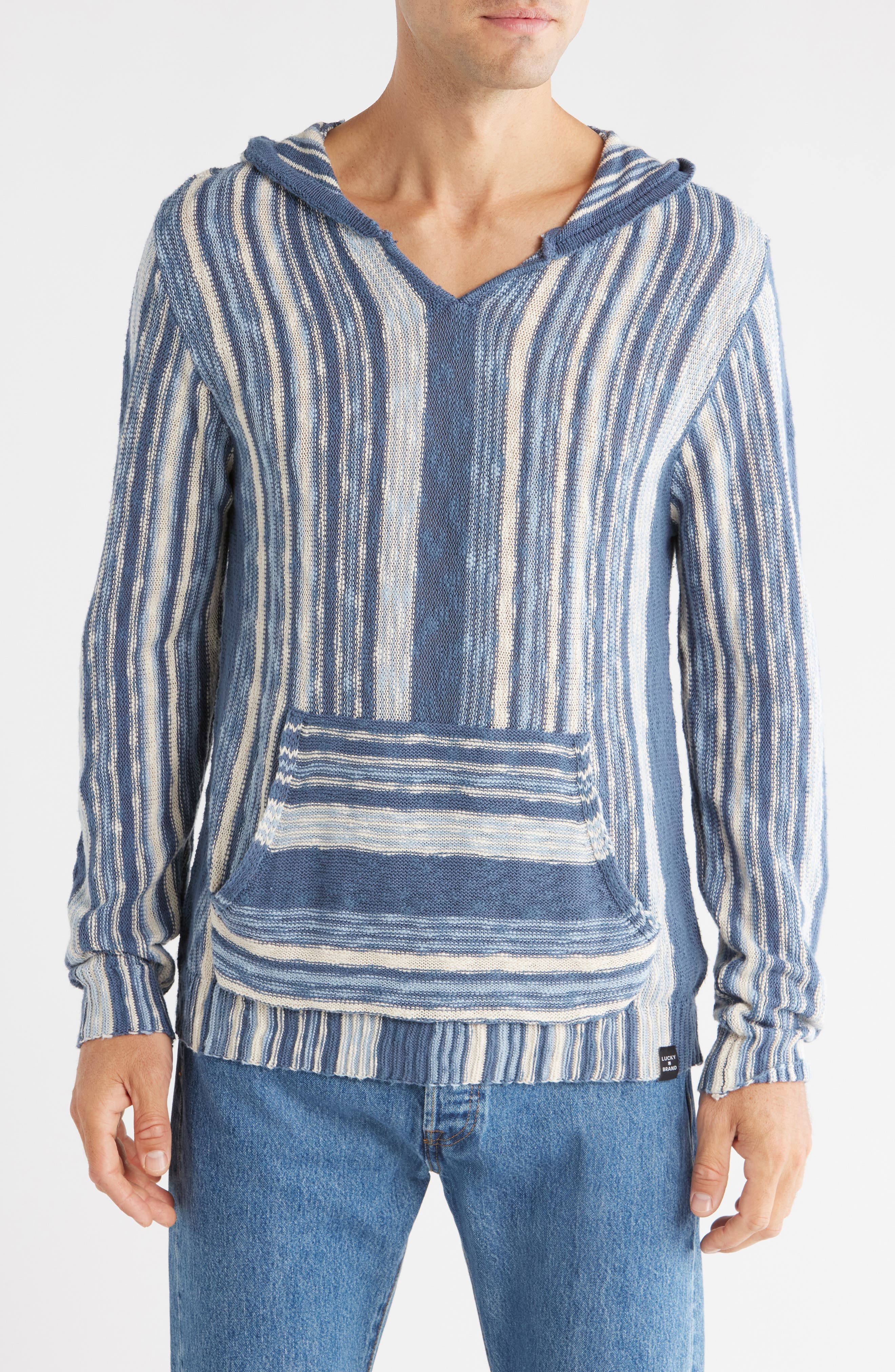 Lucky Brand Baja Stripe Hooded Sweater