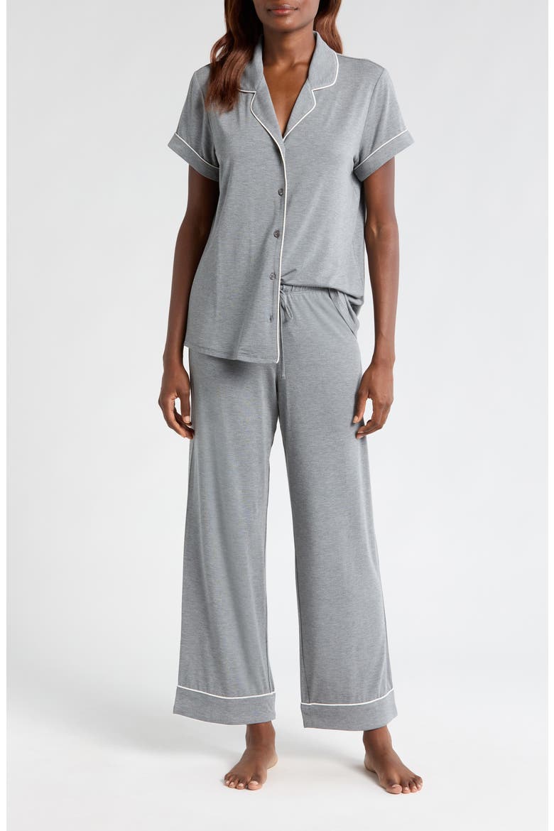 Moonlight Eco Crop Pajamas, Main, color, GREY DARK HEATHER