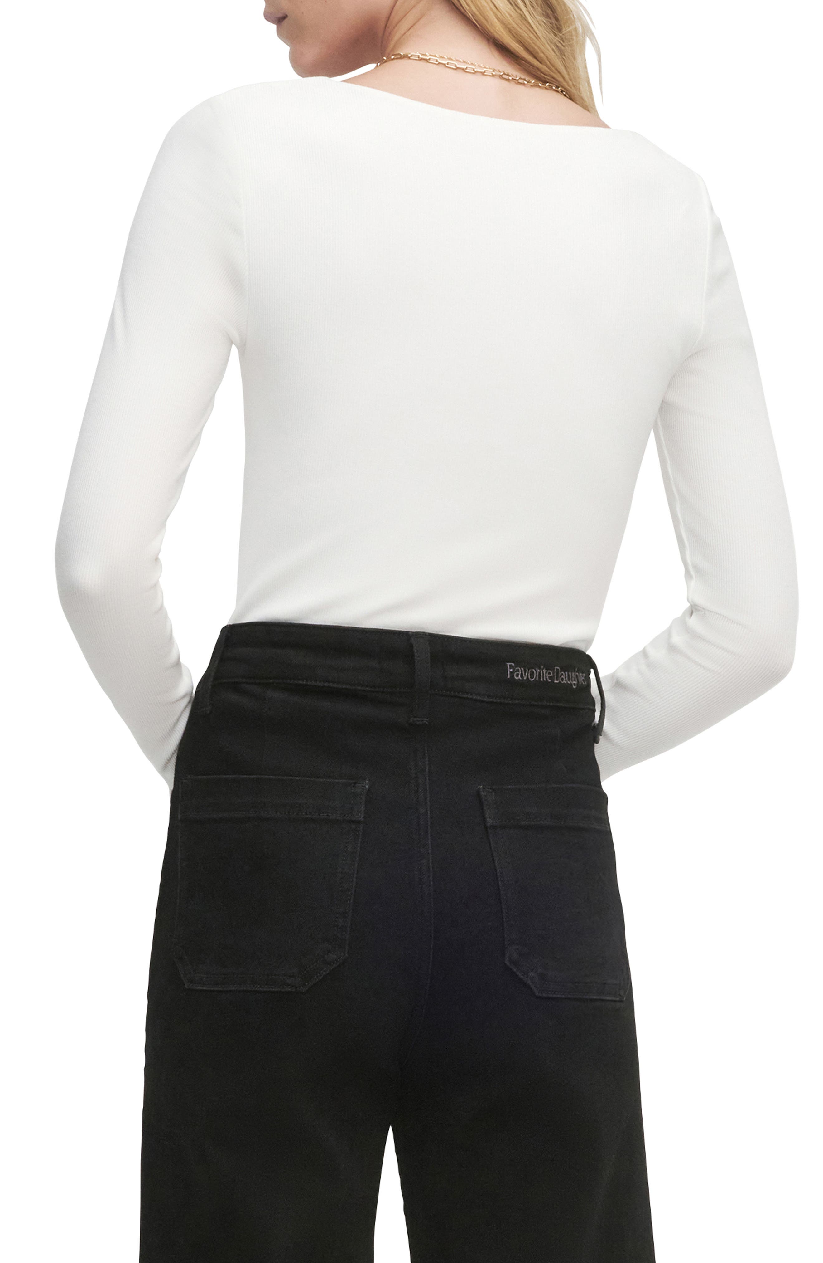 The Harvey Fitted Square Neck Rib Sweater - image 2