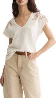 Scotch & Soda Embroidered Cotton Graphic T-Shirt