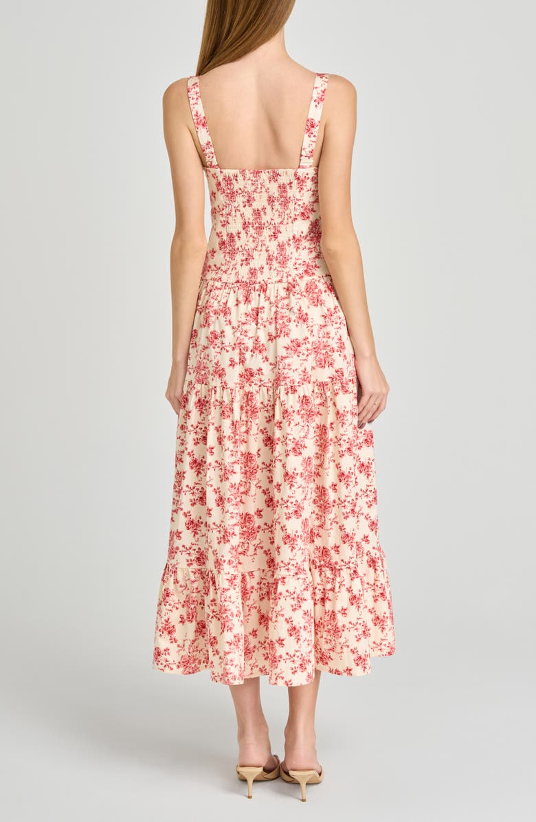 WAYF Melinda Floral Print Sleeveless Maxi Dress, Alternate, color, Red Toile