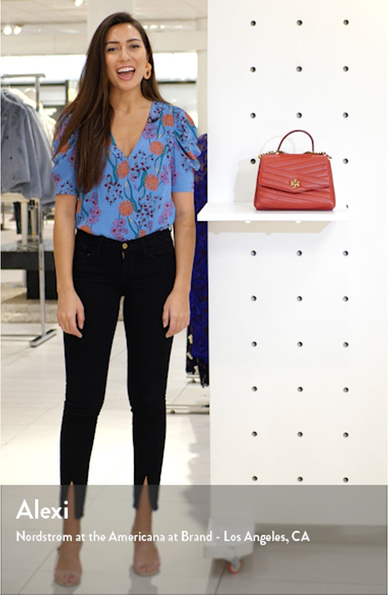 Kira Chevron Quilted Leather Top Handle Satchel, sales video thumbnail