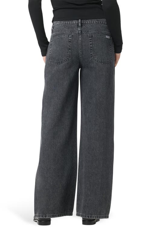 Joe's Crystal Embellished Low Rise Wide Leg Jeans In Gray