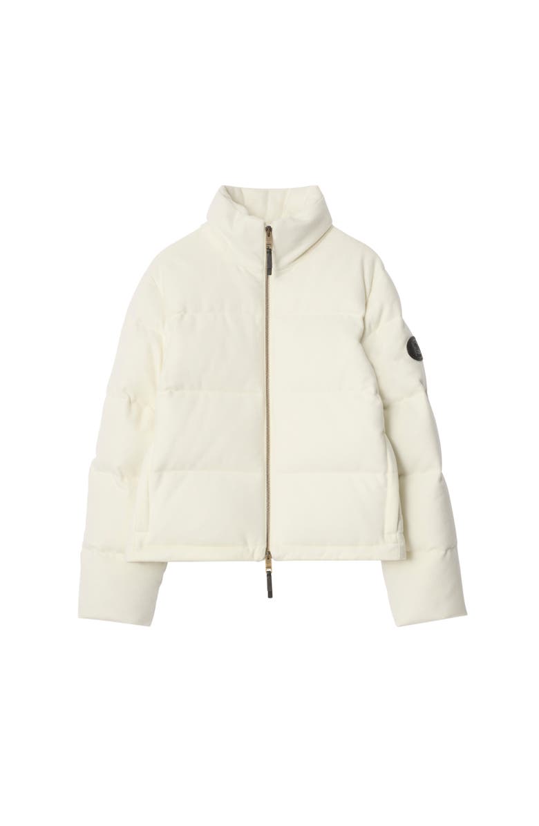 Burberry Cashmere Ambleside Puffer Jacket, Alternate, color, Ice White