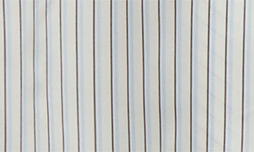Acne Studios Dothy Stripe Long Sleeve Asymmetric Cotton Midi Shirtdress In Gray