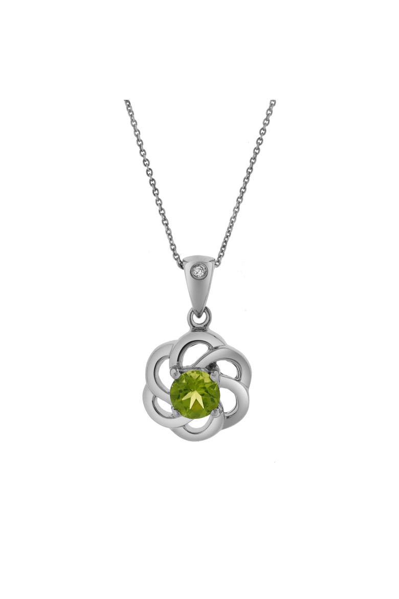 Sarina Sterling Silver 0.01 Ct Diamond Floral Pendant, Main, color, 925 Sterling Silver