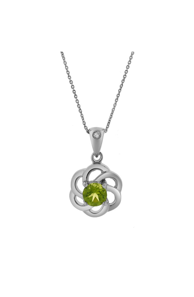 LuvMyJewelry Sarina Sterling Silver 0.01 Ct Diamond Floral Pendant, Main, color, 925 Sterling Silver