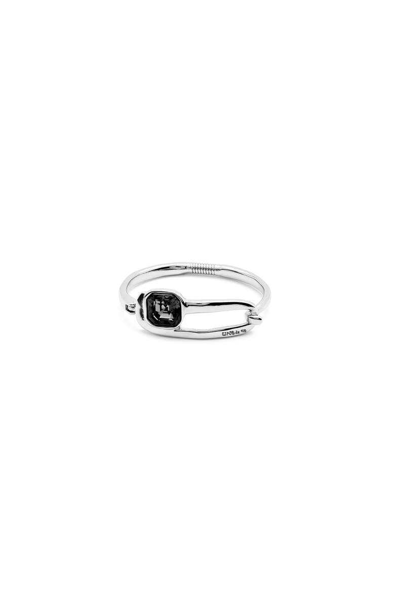 Bracelet with Black Faceted Glass, Main, color, Silver