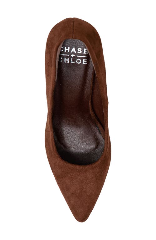 Chase & Chloe Chase And Chloe Lala Pointed Toe Pump In Brown