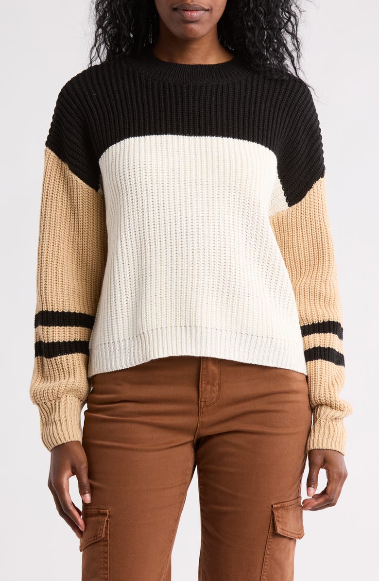 Sanctuary Bradley Colorblock Sweater, Main, color, 
